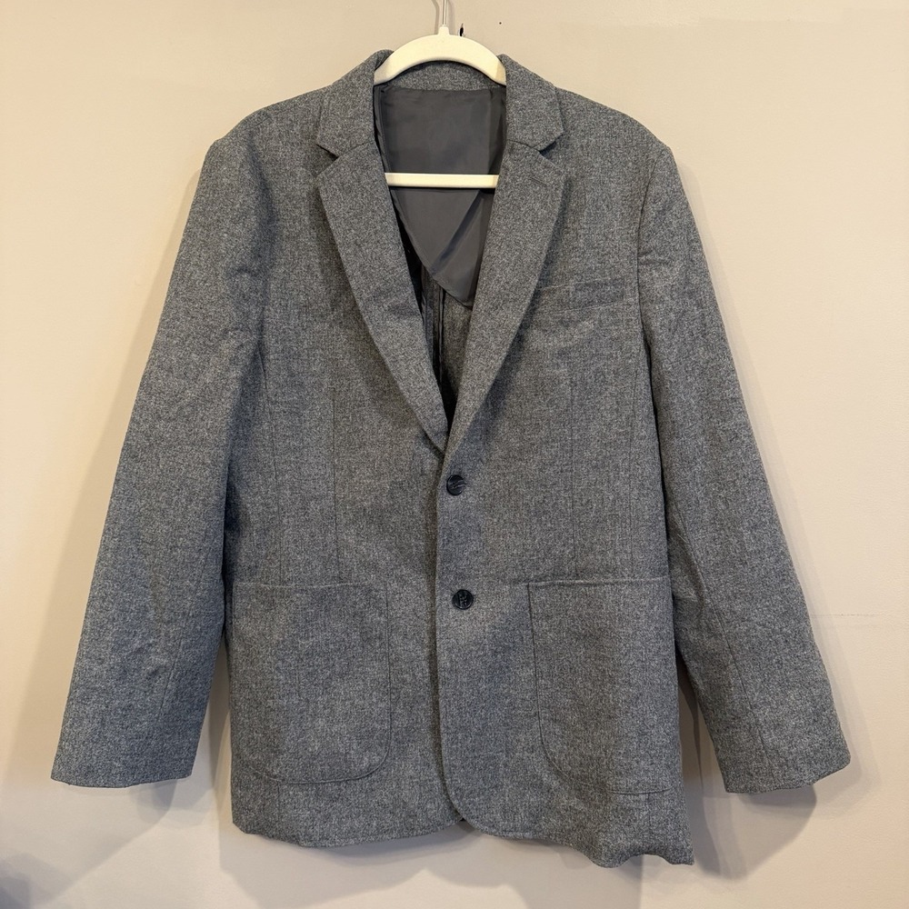 Wool & Prince Grey Wool Blazer Medium